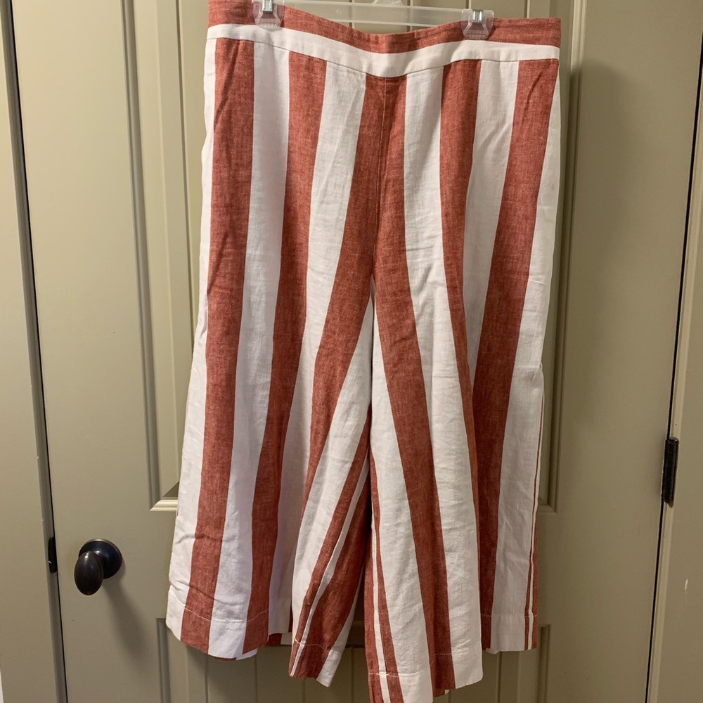 Huston Pull On Wide Leg Crop in Bold Stripe